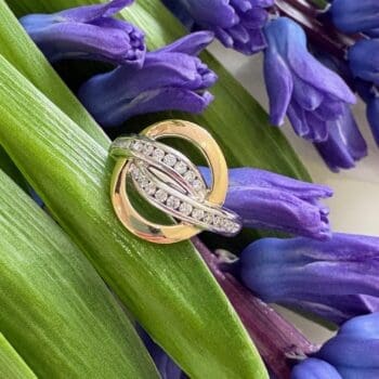 Diamond Crossover Circle Ring